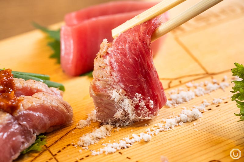 Cheek meat sashimi