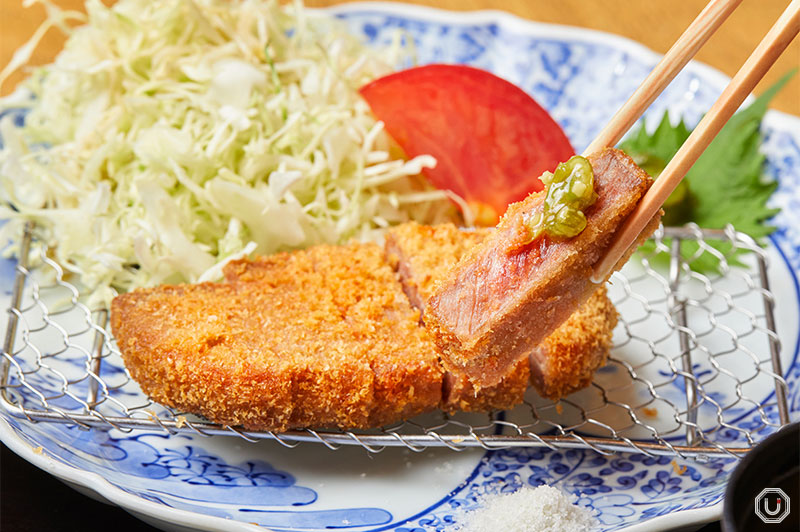 Photo of the Beef Cutlet with Wasabi and Rice Set