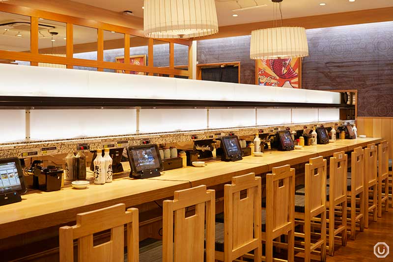 Conveyor belt sushi restaurant, Magurobito Akihabara in Akihabara