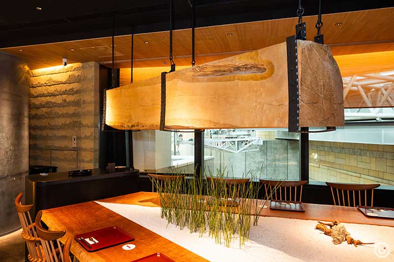 Kyoto Ichinoden's interior adorned with artistic elements