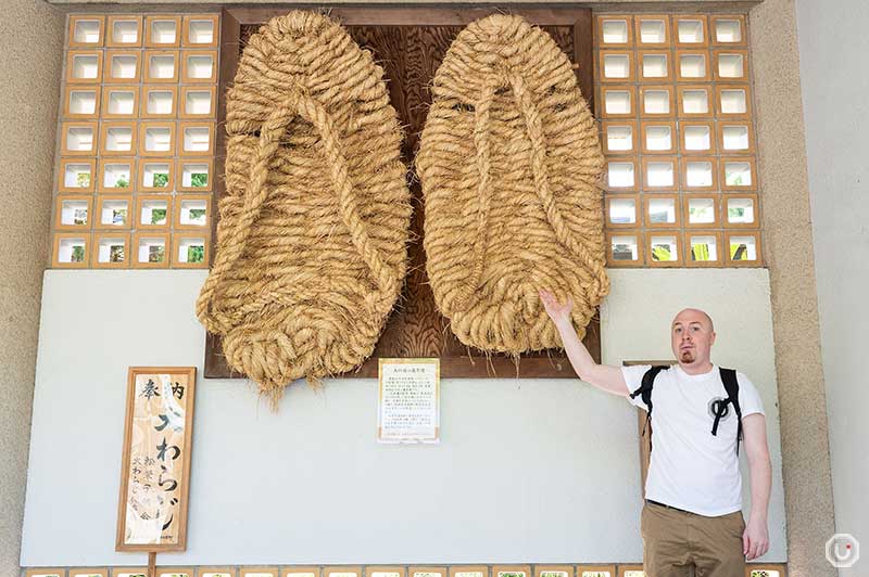The giant straw sandals donated to Kotoku-in in Kamakura