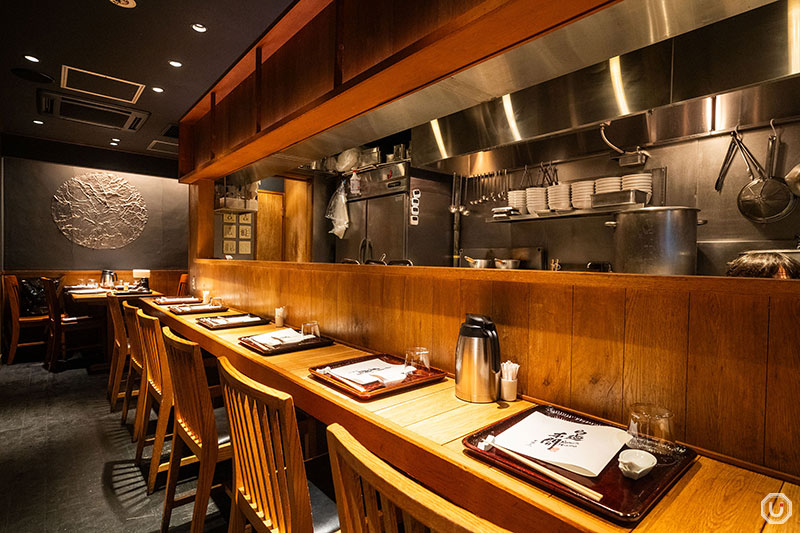 Interior of Ramen Honma in Akasaka