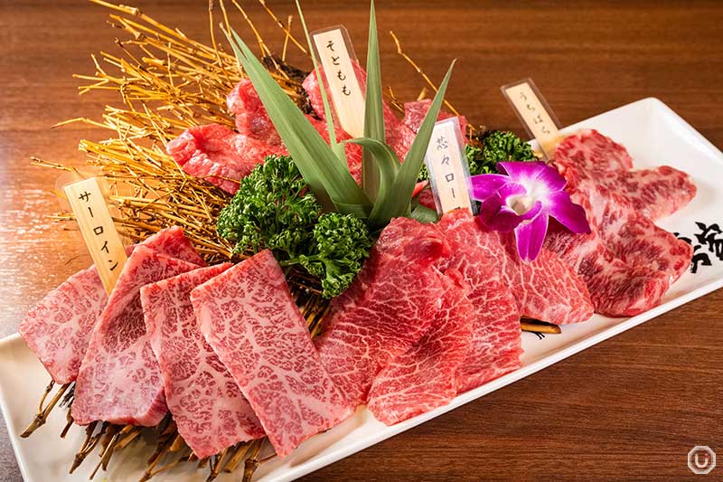 Wagyu assortment plater at Bouya Horumonkan in Ueno