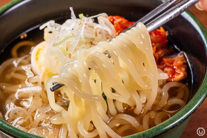 Morioka chilled noodles at at Bouya Horumonkan in Ueno