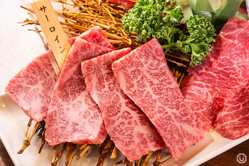 Wagyu assortment platter at Bouya Horumonkan in Ueno