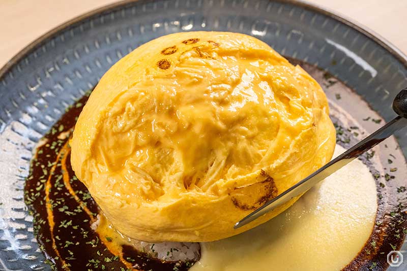 Premium Hamburger omelet rice at Hamburger Steak and Omurice Shop Ikura Shibuya