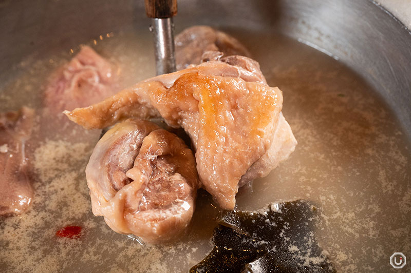 Whole Hakata Jidori Collagen Mizutaki Nabe at Hakata Jidori Fukuei Kumiai Shibuya