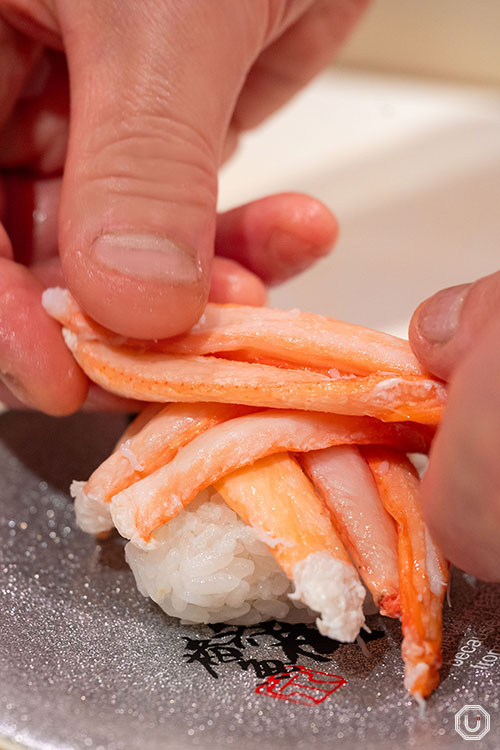 Kanazawa Maimon Sushi, a conveyor-belt sushi restaurant in Shibuya, Amazing Crab Bunch