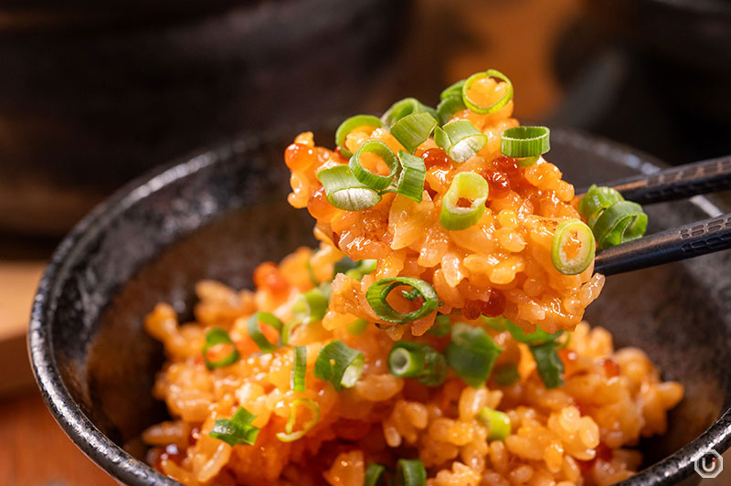 UNI and salmon roe cooked rice at UNIHOLIC in Roppongi