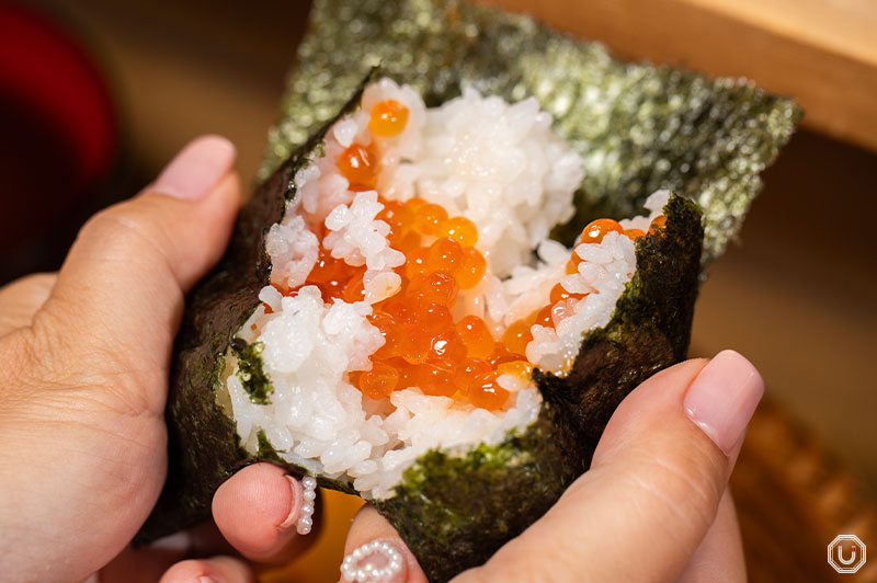 Ikura salmon roe onigiri rice balls