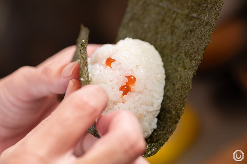 Rice balls being made at ONIGIRI ASAKUSA YADOROKU