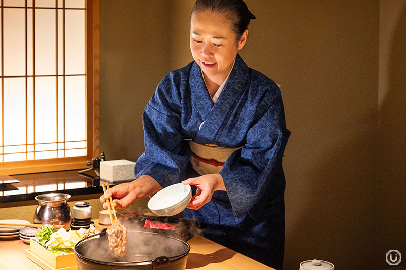 六本木にある八山のすき焼き