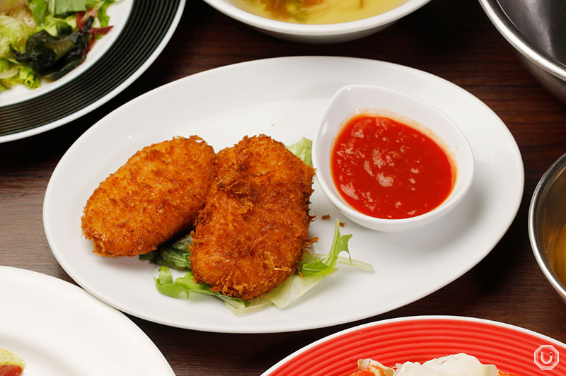 Crab cream croquette at seafoods restaurant MEXICO Asakusa