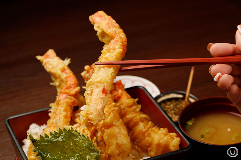 Crab tempura at seafoods restaurant MEXICO Asakusa