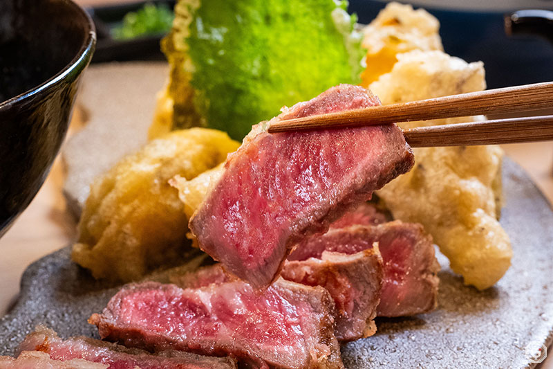 Wagyu tempura at Tempura Asakusa Sakura