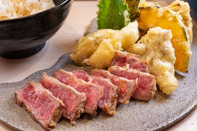 Wagyu tempura rice bowl at Tempura Asakusa SAKURA