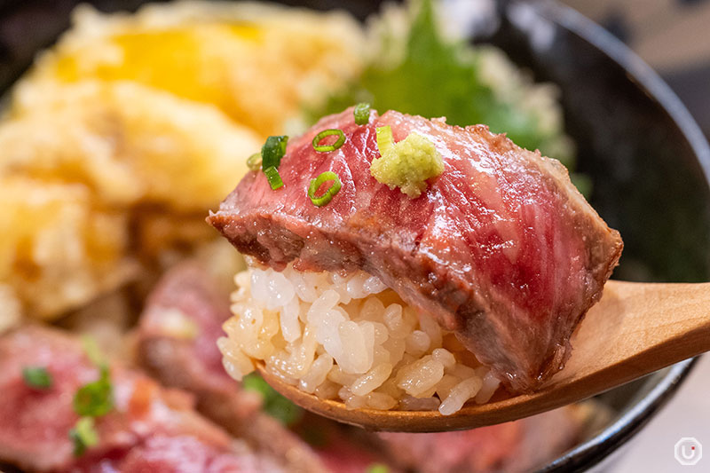 Halal tempura wagyu rice bowl at Tempura Asakusa SAKURA