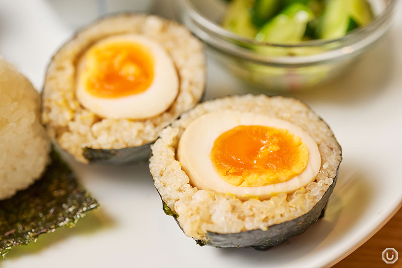 Soft-Boiled Egg onigiri at Onigily Cafe in Nakameguro