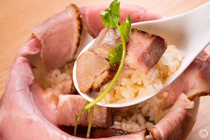 Grilled Duck and Pork Chashu Rice Bowl at Men Ginza Onodera HONTEN in Omotesando