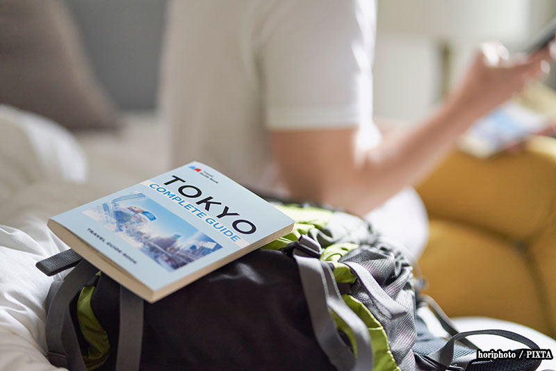 Photo of an international visitor staying in a Japanese hotel