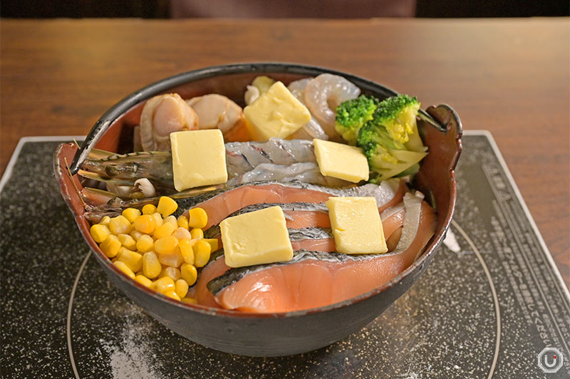 Salmon, Scallop, and Shrimp Rich Butter Miso Nabe