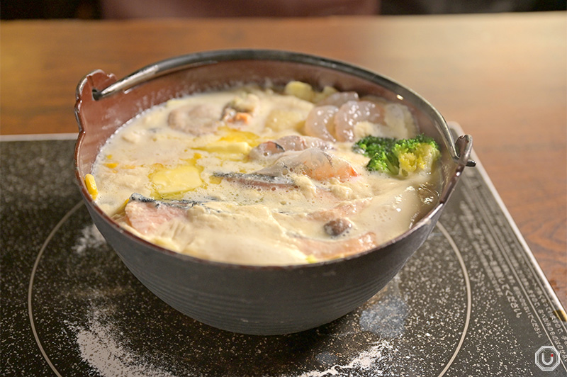 Salmon, Scallop, and Shrimp Rich Butter Miso Nabe