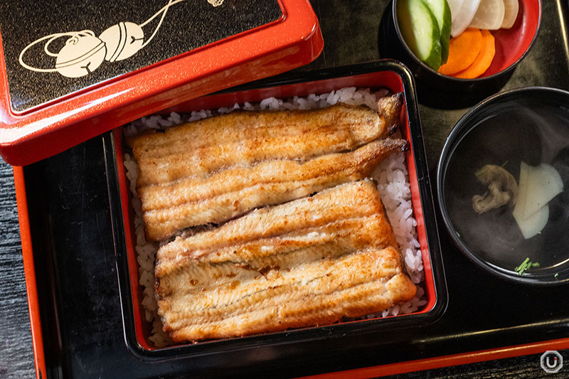 上野にある鰻かねいちの上白焼重