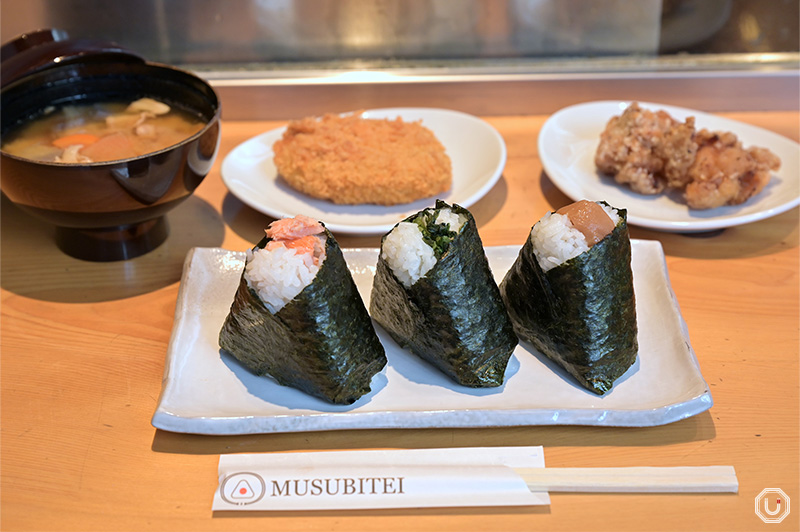 Onigiri and sides