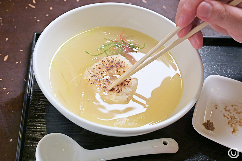 onigiri in ramen soup