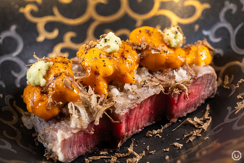 Kuroge wagyu beef tempura at Tempura Ginza Onodera