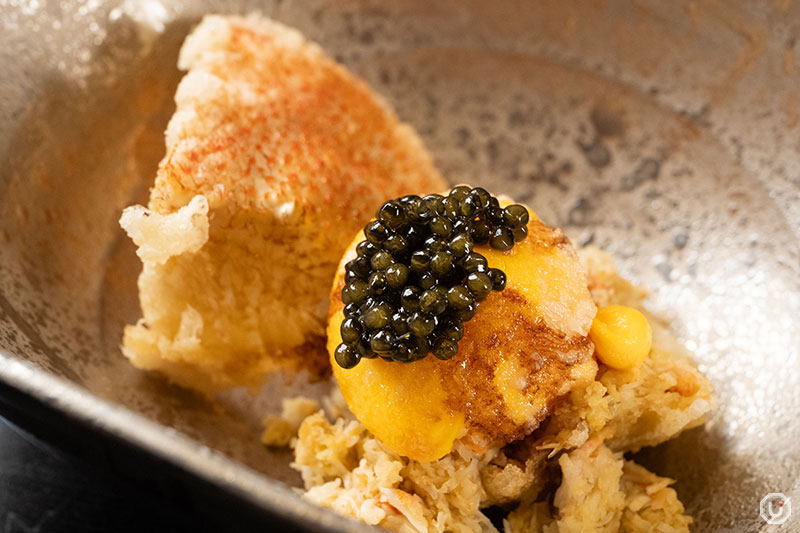 Deep-fried Hair Crab Shell at Tempura Ginza Onodera