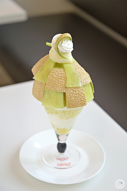 Shizuoka muskmelon parfait at Shinjuku Takano