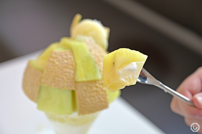 Muskmelon parfait at Shinjuku Takano