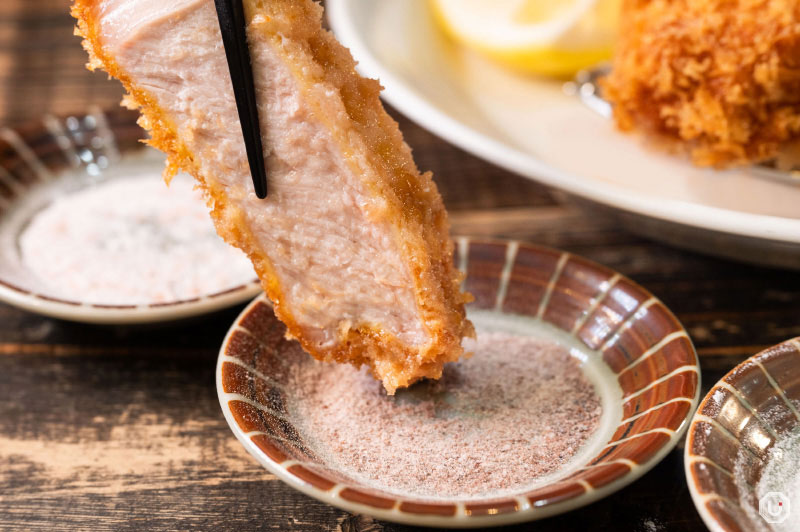 Tonkatsu enjoyed with rock salt