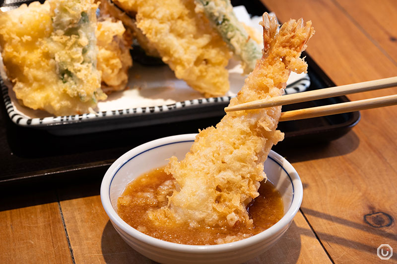 Tempura dipped in tentsuyu