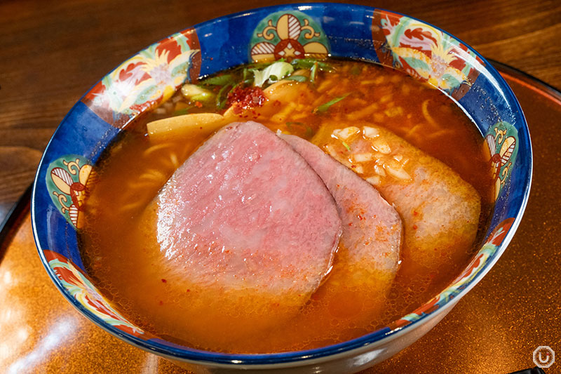 WAGYU SPICY RED (3-PCS BEEF TOPPING) at HALAL WAGYU RAMEN SHINJUKU-TEI