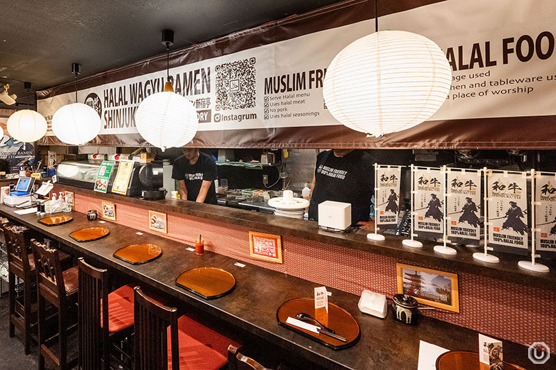 Interior of HALAL WAGYU RAMEN SHINJUKU-TEI