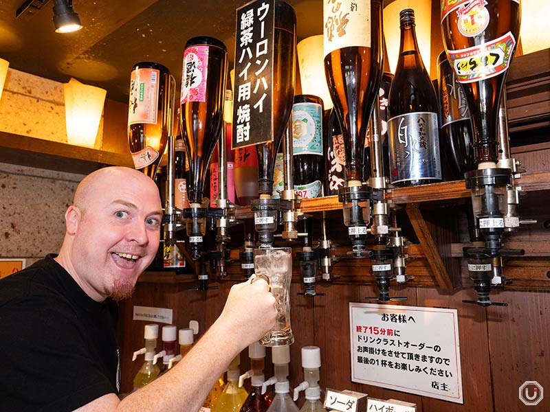 All you can drink at Yakitori Marukin Shinjuku Honten