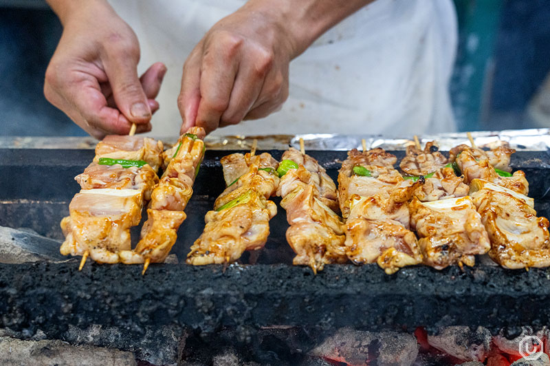 Making yakitori at Toritake