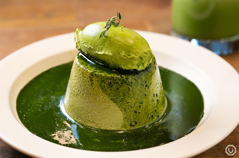 matcha pudding at suzu cafe