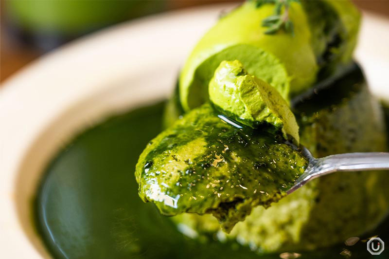 matcha pudding at suzu cafe