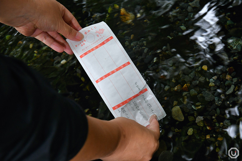 Mizu Mikuji water fortune at Chichibu Shrine