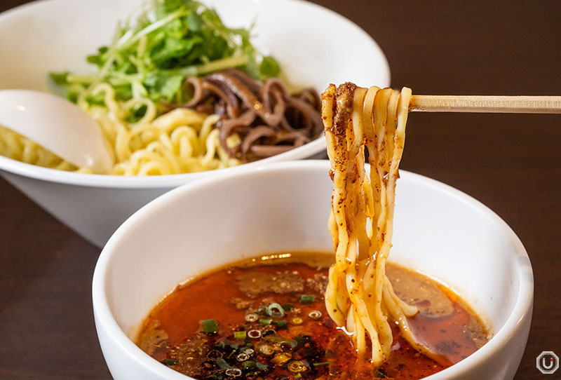 Szechuan dish of noodles with dipping sauce at Shisen Tantanmen Aun in Yushima