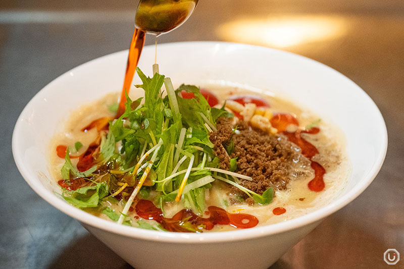 Szechuan dish of noodles with Soup at Shisen Tantanmen Aun in Yushima