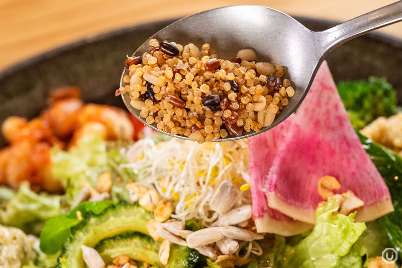 Vegan rice bowl at Cosme Kitchen Adaptation in Shibuya