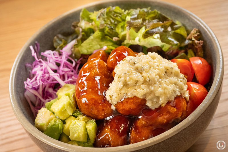 Vegan rice bowl at Cosme Kitchen Adaptation in Shibuya