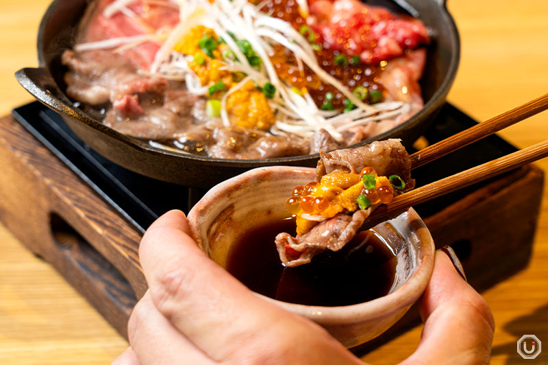 Wagyu uni sukiyaki at IKUSHIKA