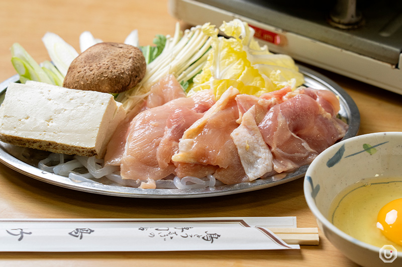 Chicken sukiyaki at yakitori restaurant Toritake in Shibuya