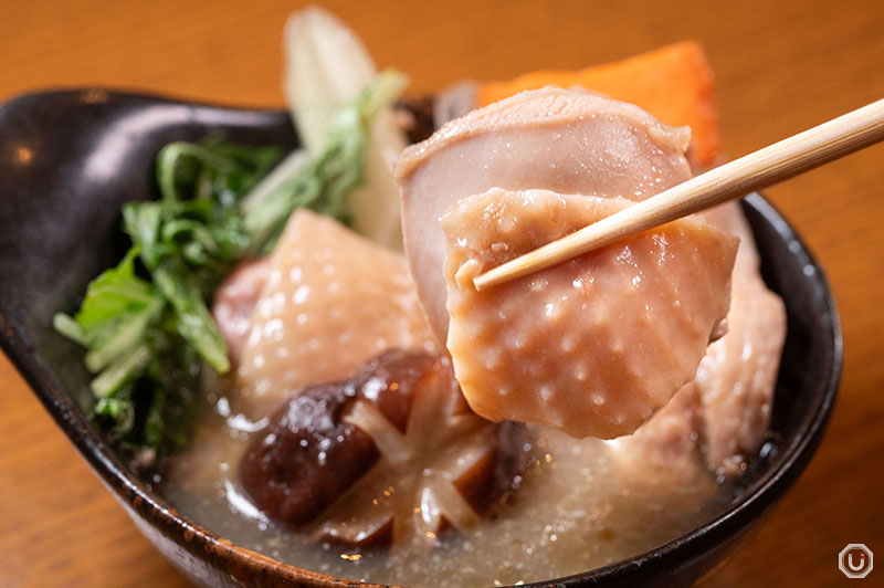 Chicken hot pot at Hakata Jidori Fukuei Kumiai Shibuya.