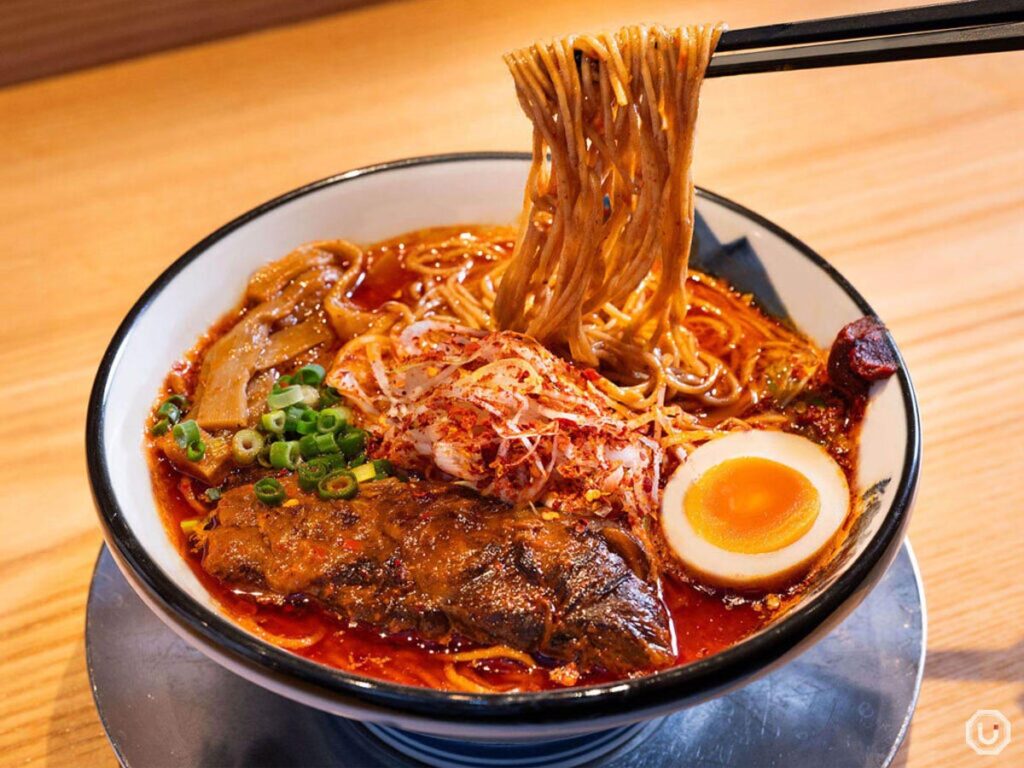 Spicy ramen at AFURI kara kurenai Shinjuku Subnade